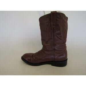 COWTOWN Mens Size 7.5 EE Brown Leather Roper Cowboy Western Boots